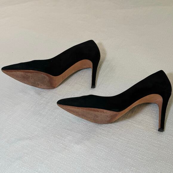 J.Crew Black Suede Pointed Toe Pumps • Made in Italy • Size 10 • Classic Heel - Picture 9 of 11